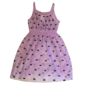 Disney Princess Lavender Tulle Embroidered Lily Pads Girls Lavender Dress Size 5